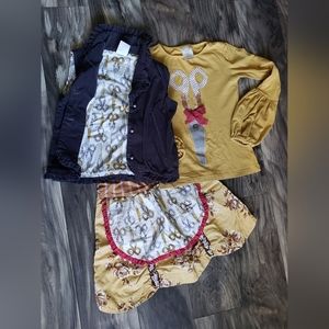 Persnickety Scissors Skirt Shirt and Vest Size 7 & 8 PLAY Condition